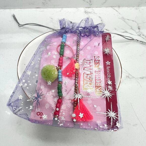 American Girl Best Friend Bracelet Set – 2pc Colorful Stretch Bracelets (NEW) - Picture 4 of 4